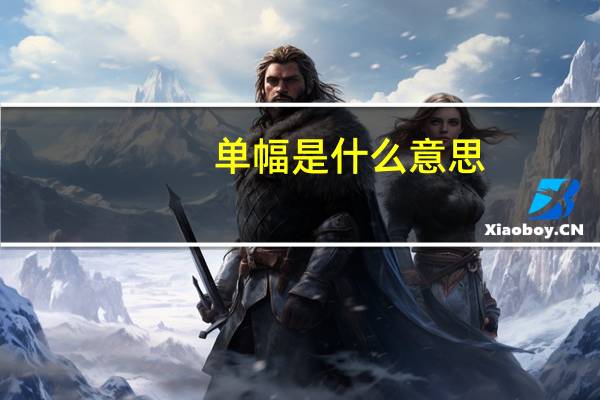 单幅是什么意思