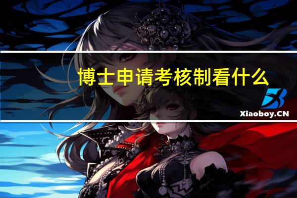 博士申请考核制看什么