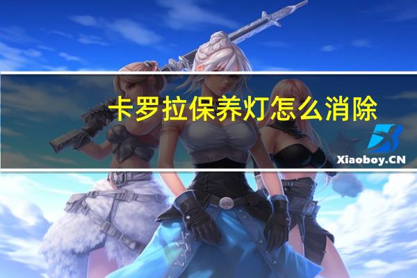 卡罗拉保养灯怎么消除