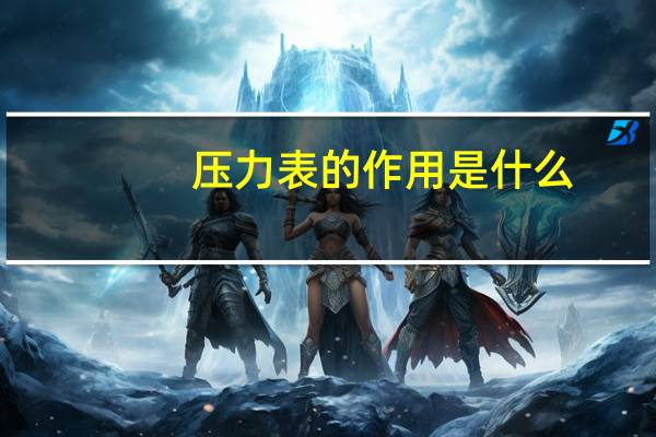 压力表的作用是什么