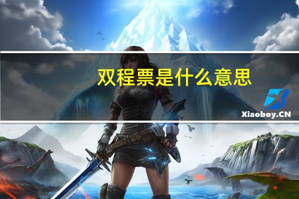 双程票是什么意思