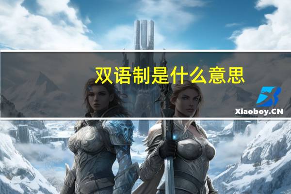 双语制是什么意思