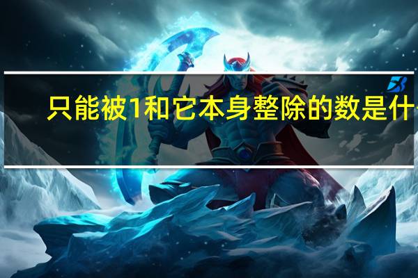 只能被1和它本身整除的数是什么