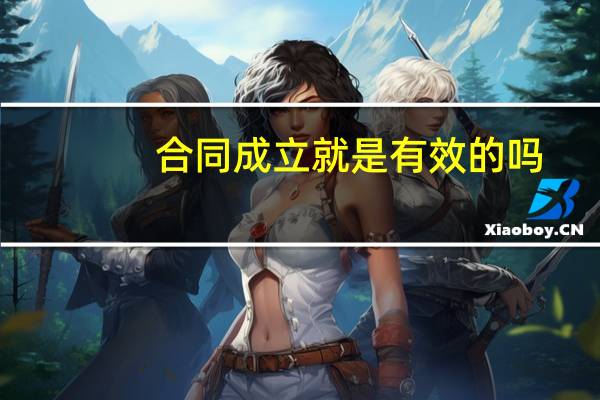 合同成立就是有效的吗