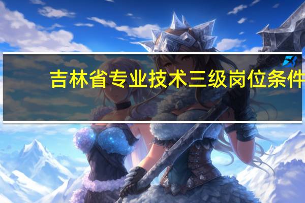 吉林省专业技术三级岗位条件