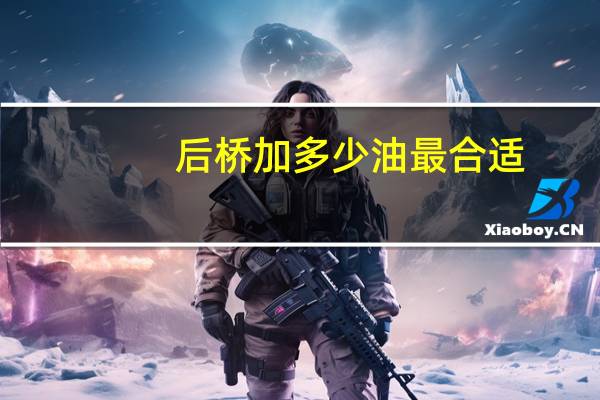 后桥加多少油最合适