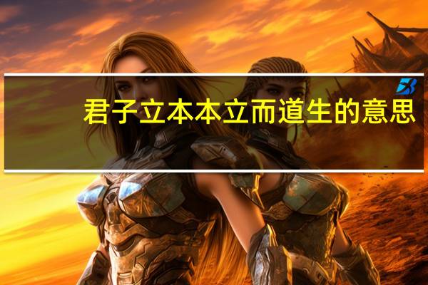 君子立本本立而道生的意思