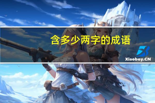 含多少两字的成语