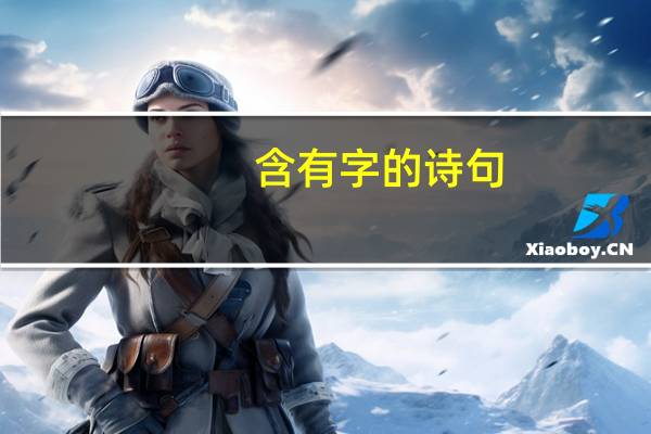 含有字的诗句