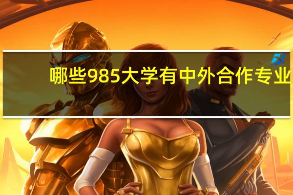 哪些985大学有中外合作专业