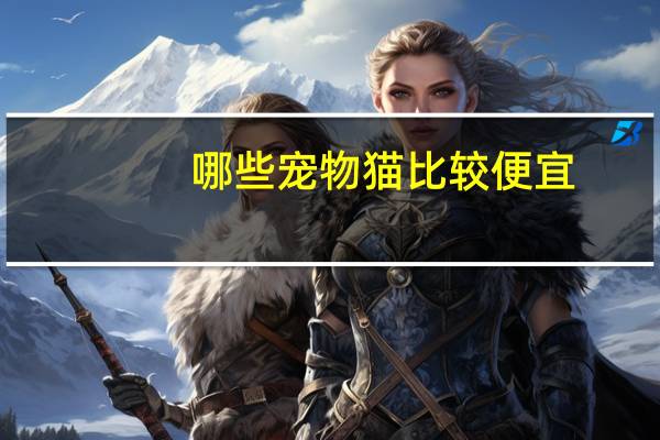 哪些宠物猫比较便宜