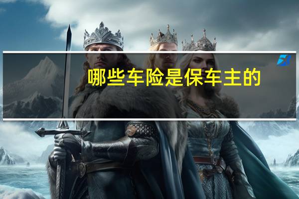 哪些车险是保车主的