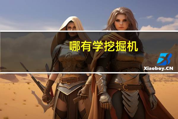 哪有学挖掘机