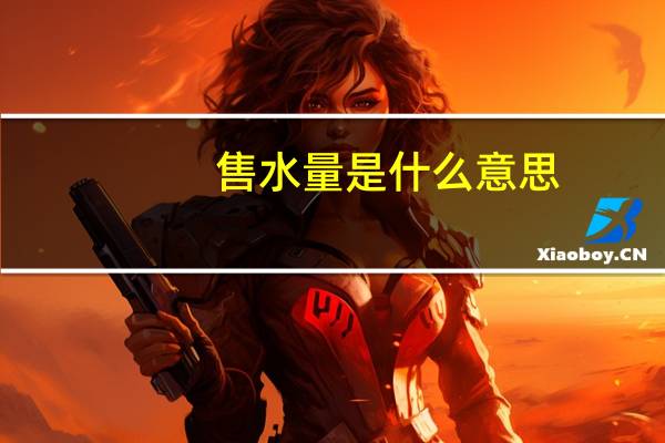 售水量是什么意思