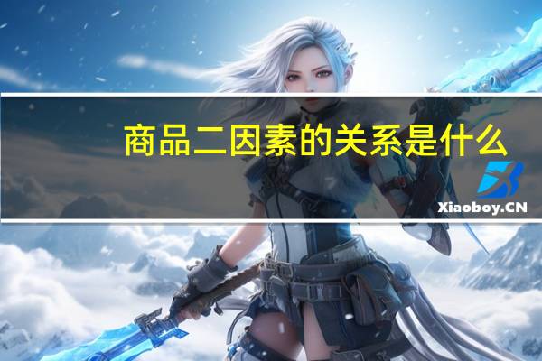 商品二因素的关系是什么