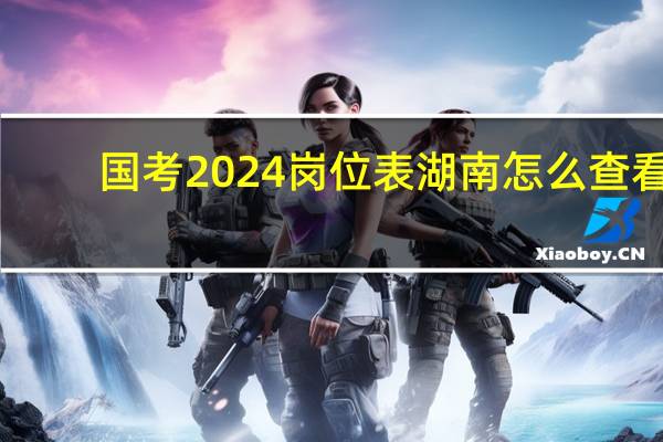 国考2024岗位表湖南怎么查看