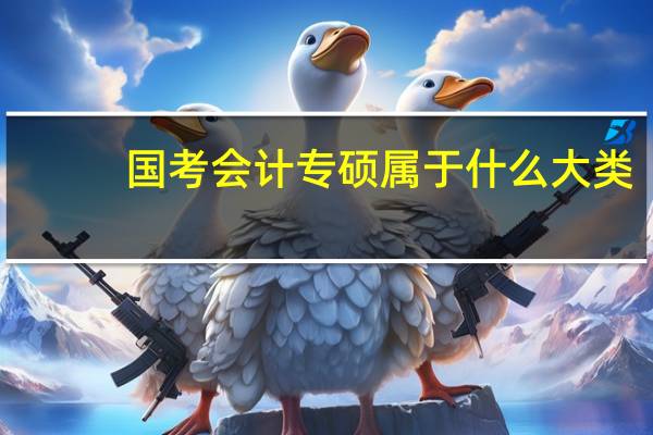国考会计专硕属于什么大类