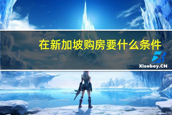 在新加坡购房要什么条件