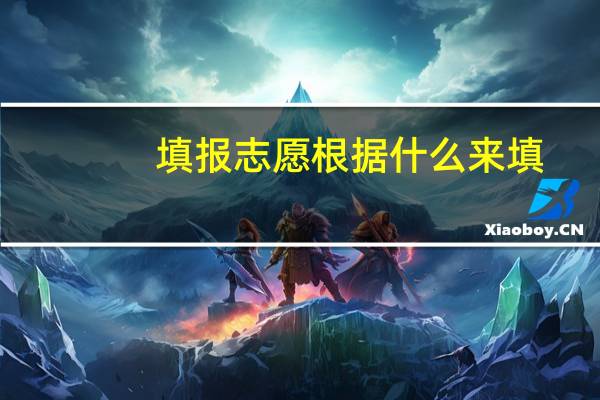 填报志愿根据什么来填