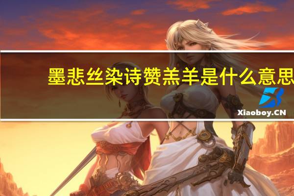 墨悲丝染诗赞羔羊是什么意思