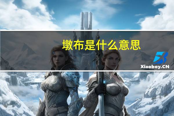 墩布是什么意思