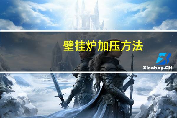壁挂炉加压方法