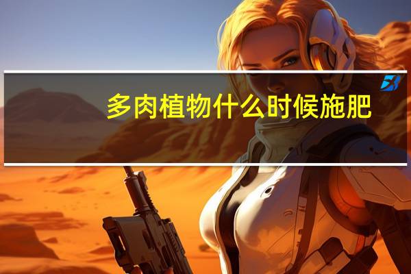 多肉植物什么时候施肥