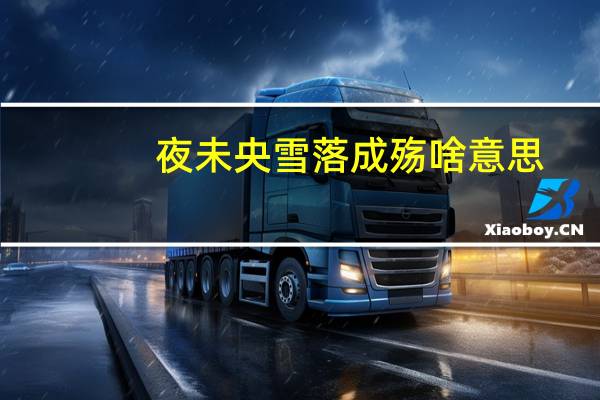 夜未央雪落成殇啥意思