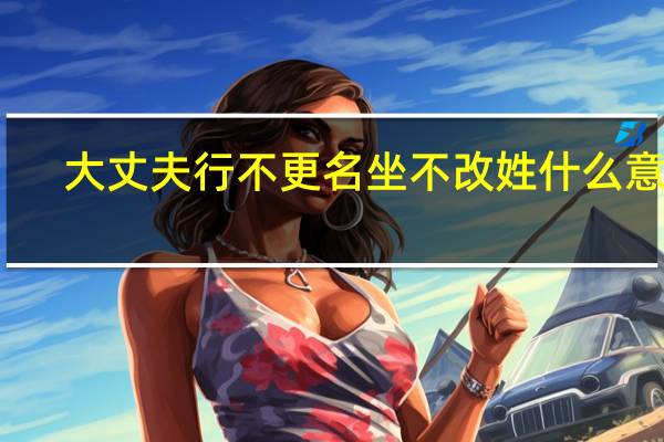 大丈夫行不更名坐不改姓什么意思