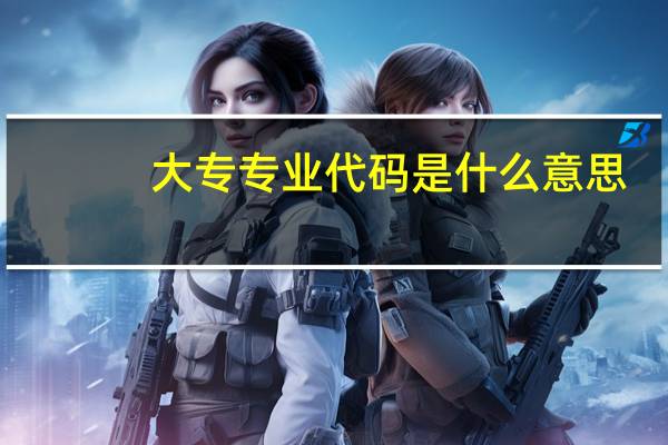 大专专业代码是什么意思
