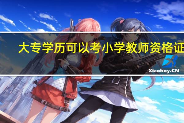 大专学历可以考小学教师资格证吗_