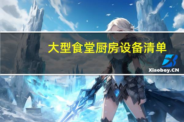 大型食堂厨房设备清单