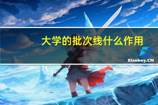 大学的批次线什么作用
