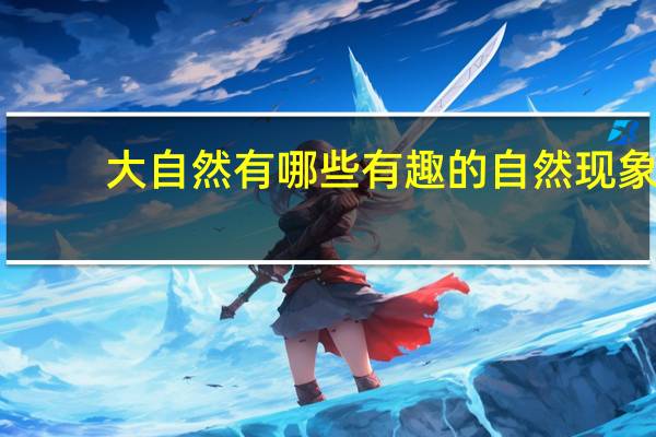 大自然有哪些有趣的自然现象