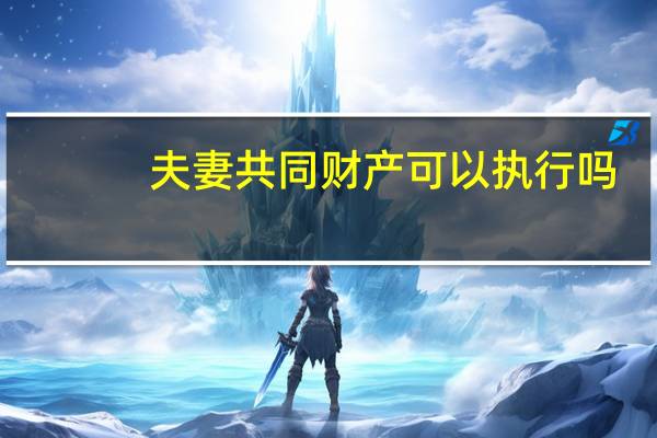夫妻共同财产可以执行吗