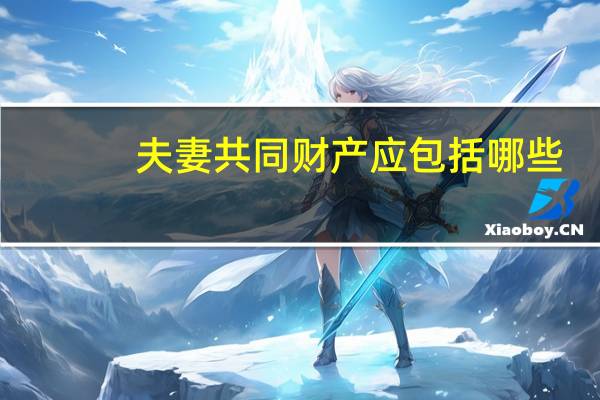 夫妻共同财产应包括哪些