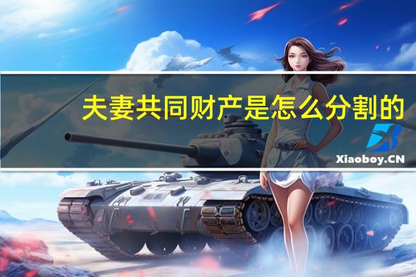 夫妻共同财产是怎么分割的