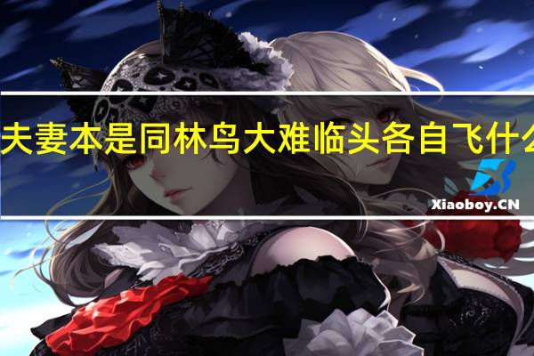 夫妻本是同林鸟大难临头各自飞什么意思