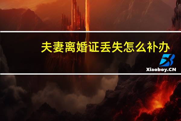 夫妻离婚证丢失怎么补办