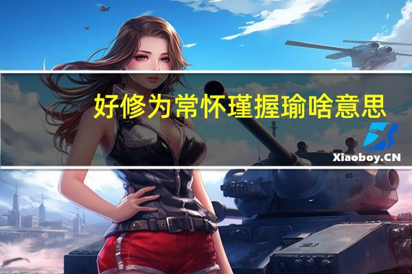 好修为常怀瑾握瑜啥意思