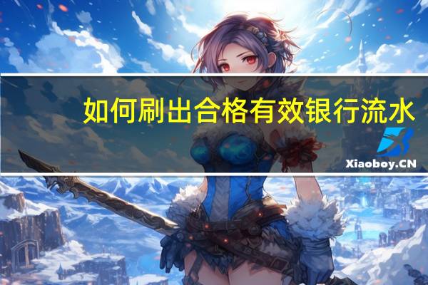 如何刷出合格有效银行流水