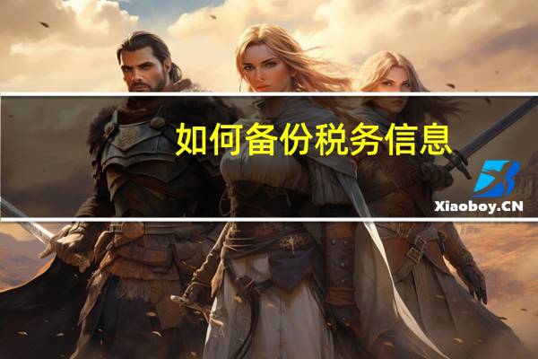 如何备份税务信息