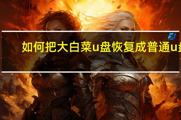如何把大白菜u盘恢复成普通u盘
