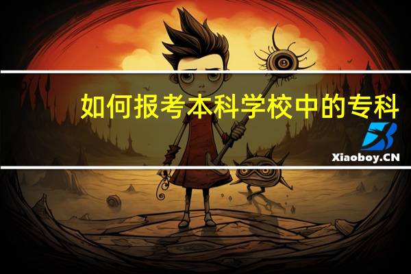 如何报考本科学校中的专科