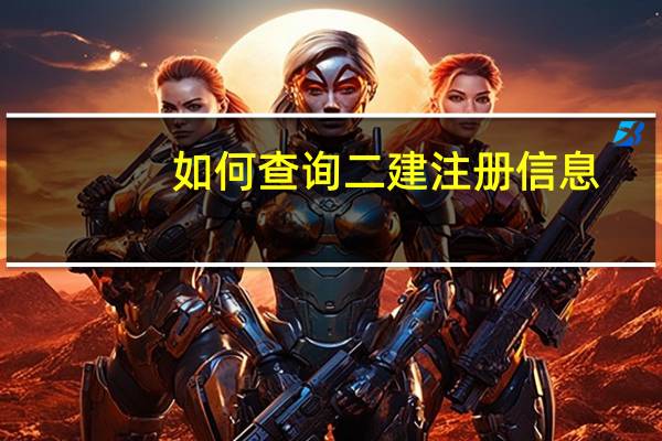 如何查询二建注册信息