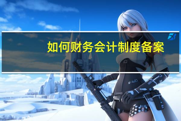 如何财务会计制度备案