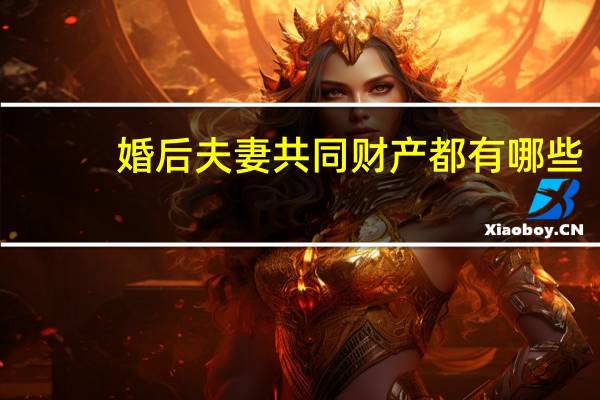 婚后夫妻共同财产都有哪些