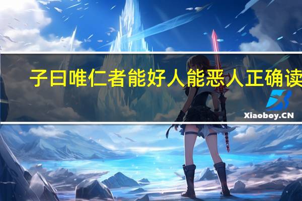 子曰唯仁者能好人能恶人正确读音