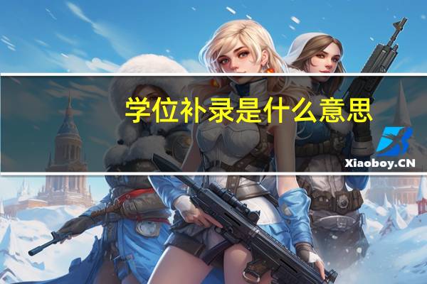 学位补录是什么意思