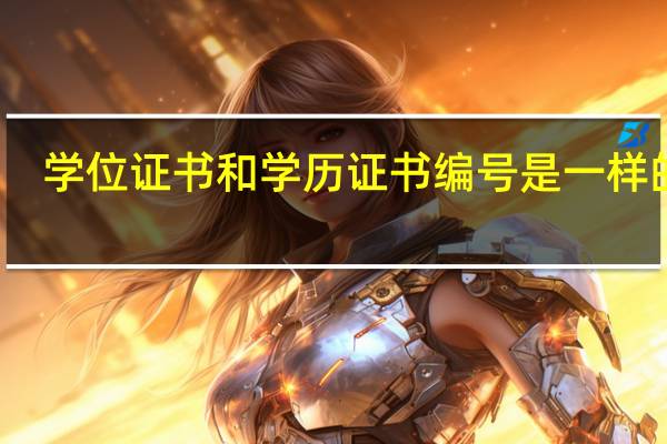 学位证书和学历证书编号是一样的吗